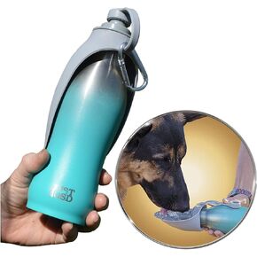 Dog Water Bottle, 20 OZ Leak Proof Stainless Steel Portable Dog Water Bottles for Walking, Hiking & Travel, BPA-Free
