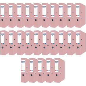 Premium Pack of 25 Folders A4 / 75 mm / 7.5 cm/Pink Pastel Plastic Cover PP/Paper/Slot Folder Office Folder Metal Edge Protection/Ideal for Office and School/Green Dot