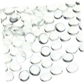 ABOOFAN 1Pack Flat Glass Marbles for Vase Decor Clear Glass Beads Sturdy Transparent Pebbles for Aquarium and Craft Projects Flat Design Ample Quantity for Home Decoration