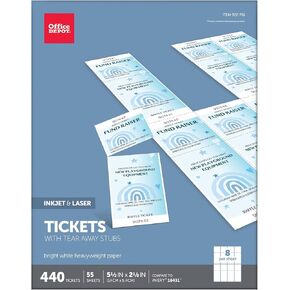 Office Depot(R) Laser/Inkjet Tickets, Pack Of 440 Tickets