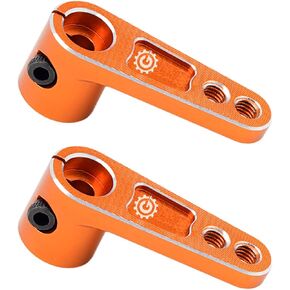 2PCS TGCWENG CNC Aluminum Alloy 25T Servo Horn 25 Teeth Steering Arm Horn Suitable with Losi Tamiya HPI HSP Redcat Axila SCX10 90046 TRX4 Etc 1/10 RC Crawler car (Black)