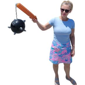 Large Mace Inflate (30") Inflatable Mace Soft Toy for Renaissance Halloween Knight Prop Accessory Spikey Ball and Chain.