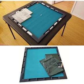 Premium Mahjong Mat with Storage Pouch & Built-in Grooves– Convert Any Table into a Mahjong Gaming Station