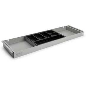 Under Desk Long Fit Pen & Pencil Drawer & Slim Organizer for Height Adjustable Desks (White, 33 x 9.5)