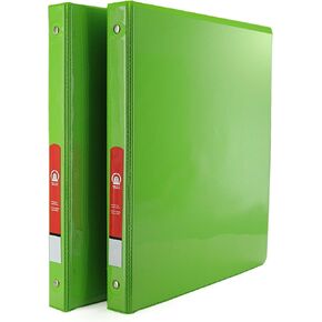 1/2" 3-Ring View Binder with 2-Pockets - Available in Lime Green - Great for School, Home, & Office (2-Pack) - by Emraw