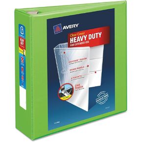 Avery 79779 Heavy-Duty View Binder w/Locking EZD Rings 3-Inch Cap Chartreuse