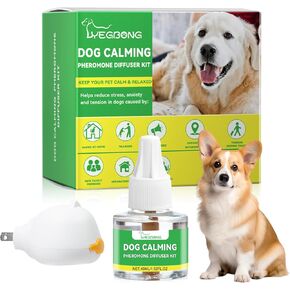 Nodfens Dog Calming Diffuser Pheromone Dog Peeing Diffuser, 1 Plug in+ 1 Pack 45ml Trial Pack Dog Anxiety Relief Up to 30 Days