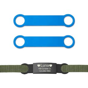 Anavia 2-Pack Silicone Bands, Fits to Anavia Silicone Slide on Pet Tags, S/M/L/XL Multiple Colors FDA Grade Silicone Replacement Tag Attachment Holder (Black, X-Large)
