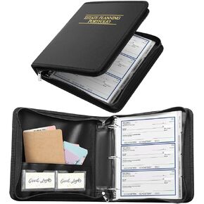 Henoyso Fireproof Estate Planning Portfolio Black 3 Ring Binder with Zip 1.5 Inch End of Life Binder Estate Planning Organizer for Wills,Trusts,Powers of Attorney,12 Indexed Dividers Included