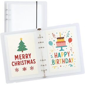 Greeting Card Organizer Binder Holder for 5x7 and 5x8 Cards – 90 Pockets – Storage Album with Clear Sleeves and Elastic Closure for Birthday, Christmas, Holiday, Thank You, All Occasion Cards