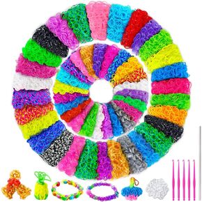ROSHUKG 50 Colours Rubber Band Refill Kit, 5300 Rubber Bands Bracelet Kit for Kids Girls Boys