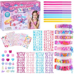 Vellibring Art Craft Making Kit,DIY Bracelets Jewelry Activity Making Set with Charm Stickers Girls Kids Friendship Birthday Present Party Favor Kits for Ages 6, 7, 8, 9, 10, 11, 12