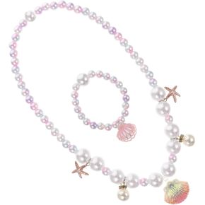 Bestonzon 1Set Pearl Necklace and Bracelet Jewelry for shell accessory kit press up up اطلاع القليل من المريح والمرح