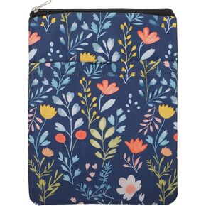 Waterproof Book Sleeve Book Covers Wildflower Pattern Book Protector Floral Printed with Zipper and Front Pocket BookCover Case for Women Book Accessories Book Club Gifts