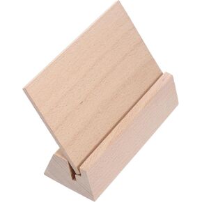 DOITOOL Creative Wooden Base Calendar Holder Rustic Display Stand for Cards and Postcards Slot Fits Pages for Tabletop Decoration and Retail Use