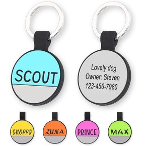 Personalized Engraved Silicone Dog Tags, Custom Pet ID Tags for Cats and Dogs, Engraved Silent Name Phone Address Tag, Clear Without Noise Silicone Tags for Large Small Pets（Hexagon Mix 3）