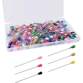 200 PCS Pearl Head Pins ، POUTONNIERE PIN ، دبوس خياطة لؤلؤة دمعة ، 2.1 بوصة للخياطة ، الزفاف ، الحرفة