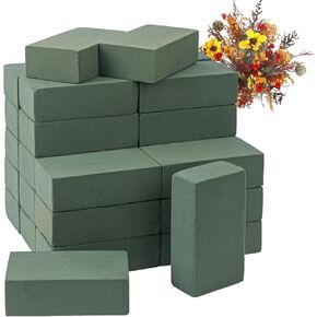 IHDYPPEW 30 PCS Green Floral Foam Blocks, 5.5"L x 3.1"W x 1.7"H Floral Foam for Flower Arrangements, Dry and Wet Florist Foam for Flowers, Flower Foam Bricks for Flowers Business, Outdoor, Weddings