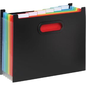 Pendaflex 7-Pocket Expanding File, with Customizable Colored Tabs, Black File Organizer, Portable Expanding File, Accordion File Organizer (52401)