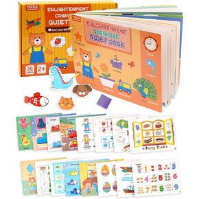 Bibiag كتاب هادئ للأطفال ، أنشطة التعلم في مرحلة ما قبل المدرسة ، ألعاب Montessori Autism Sensory ، كتب الأطفال الصغار التعليمية المزدحمة لأعياد المواليد.