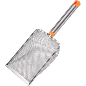 Cat Litter Scoop Stainless Steel Long Handle, Deep Sifting, Fine Mesh, Pet Cleaning Scoop for Pets, Kitty, Mesh 2.8X2.8mm