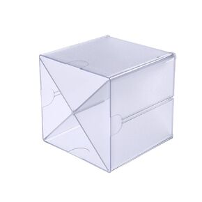 Deflecto Stackable Clear Cube Organizer with Removable Cross Style Dividers | Modular, Durable, and Versatile Storage Solution for Home, Office and Craft Rooms | 6 x 6 inches