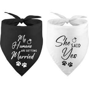 Engagement Gifts My Humans are Getting Married She Said Yes Dog Bandana for Wedding Engagement Photos Bride to Be Gifts Bridal Shower Gift Pet Scarf Pet Accessories for Dog Lover