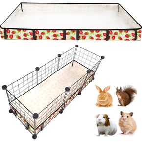 Guinea Pig Cage Liner，Washable Waterproof Oxford Cloth Cage Liners for Small Animals,Hamster Chinchilla Hedgehog Rabbit and Other Small Animals Not Include Cage (24x48 inches)