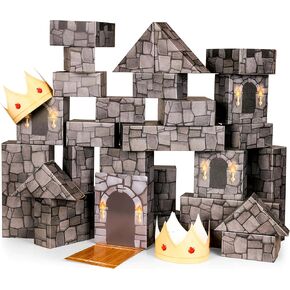 National Geographic Jumbo Cardboard Building Blocks – 45-Pc. Extra-Thick Cardboard Bricks for Kids, Build a Castle Play House, Indoor Playhouse, Large Building Blocks, Kids Giant Blocks