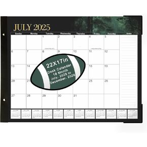 Desk Calendar 2025-2026, Large Desk Calendar 2025 22"x 17", 18 Month, July 2025 to December 2026, Suitable For Home, School Or Office, Monthly Planning Calendar(forest)