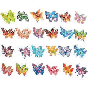 Garneck 40pcs Edible Butterflies Edible Cupcake Toppers,Butterfly Rice Paper Cake & Cupcake Toppers Christmas Birthday Wedding Party Food Decoration(Assorted Pattern)