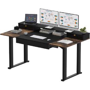 SANODESK 4-Leg Standing Desk, Electric Height Adjustable Desk with Memory Presets for Home Office, Stand up Desk Computer Workstation, 71x32 Inches Black