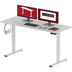 SANODESK Electric Standing Desk 79x32 Inch Height Adjustable Stand Up Desk Home Office Computer Workstation Sit Stand Home Office Desk with Splice Board (Black Frame + Black Top)
