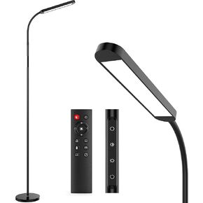 مصباح أرضي LED MediCous لغرفة المعيشة ، 5 ألوان وسطوع وقابل للتعديل ، مصباح دائم ، مع توقيت 1 ساعة ، عن بُعد وزر ، أضواء أرضية قابلة للقراءة ، اعمل مع مفتاح الحائط