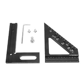 Imperial 3D Multi Angle Measuring Ruler, 45/90 Degree Aluminum Alloy Woodworking Square Protractor, Aluminum Alloy Protractor and Miter Triangular Ruler for Accurate Square Drawing
