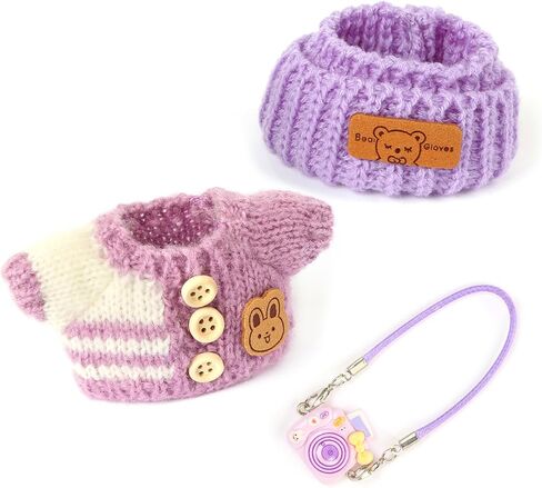 Clothes for Doll 17cm Dolls Clothes with Accessories Kawaii Outfit Set Purple (NO Doll) in Saudi Arabia