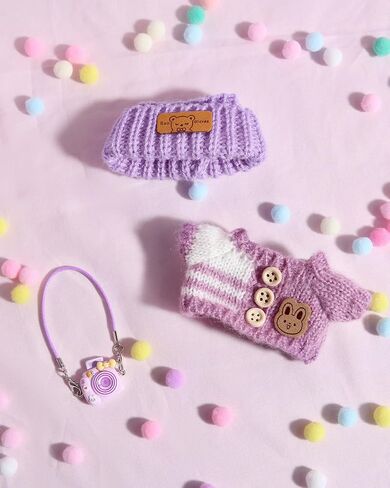 Clothes for Doll 17cm Dolls Clothes with Accessories Kawaii Outfit Set Purple (NO Doll) in Saudi Arabia