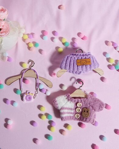 Clothes for Doll 17cm Dolls Clothes with Accessories Kawaii Outfit Set Purple (NO Doll) in Saudi Arabia