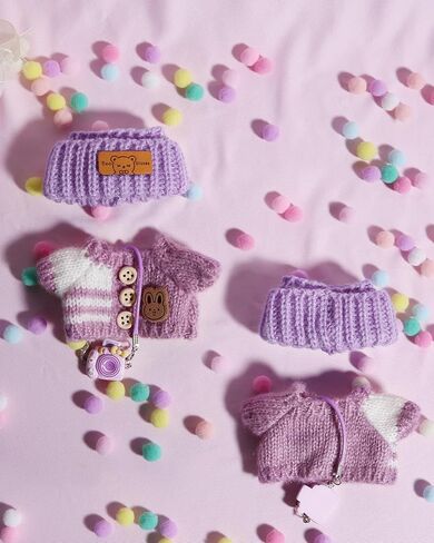 Clothes for Doll 17cm Dolls Clothes with Accessories Kawaii Outfit Set Purple (NO Doll) in Saudi Arabia