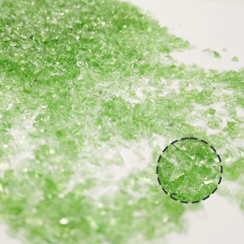 LUSTERING High Luster Crushed Glass Glitter, Broken Glass, Glass Chips for Crafts DIY Epoxy Resin Art, Nail Art, Jewelry Making,Geode Painting, 3-6mm,200g/7oz (Turquoise) in Kuwait