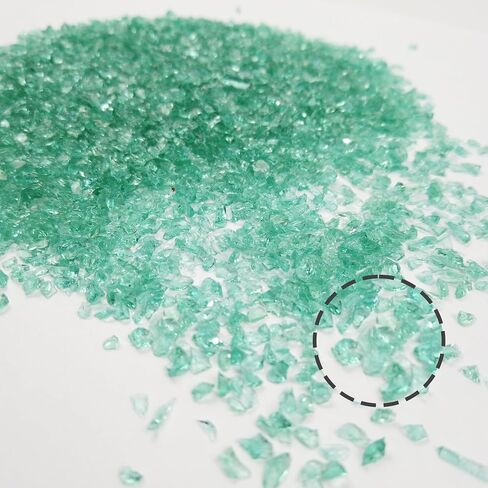 LUSTERING High Luster Crushed Glass Glitter, Broken Glass, Glass Chips for Crafts DIY Epoxy Resin Art, Nail Art, Jewelry Making,Geode Painting, 3-6mm,200g/7oz (Turquoise) in Kuwait