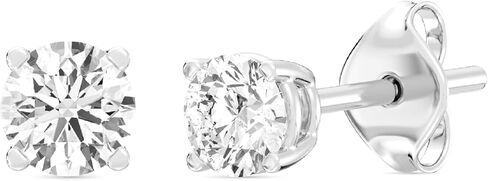 Gilded 1/4 ct. T.W. Round Lab Diamond (SI1-SI2 Clarity, F-G Color) and Sterling Silver Stud Earrings in Saudi Arabia