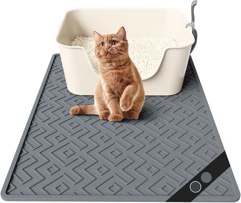 Cat Litter Mat 28"x20" – Large Silicone Litter Trapping Mat, Waterproof, Non-Slip, Easy to Clean, Soft & Durable Floor Mat for Cats & Pets in Saudi Arabia