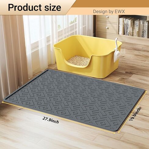 Cat Litter Mat 28"x20" – Large Silicone Litter Trapping Mat, Waterproof, Non-Slip, Easy to Clean, Soft & Durable Floor Mat for Cats & Pets in Saudi Arabia