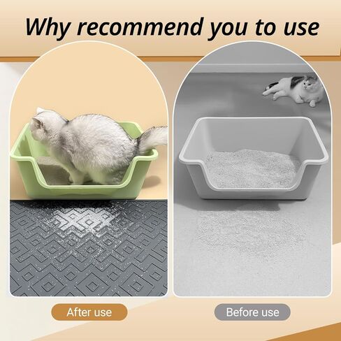 Cat Litter Mat 28"x20" – Large Silicone Litter Trapping Mat, Waterproof, Non-Slip, Easy to Clean, Soft & Durable Floor Mat for Cats & Pets in Saudi Arabia