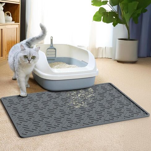 Cat Litter Mat 28"x20" – Large Silicone Litter Trapping Mat, Waterproof, Non-Slip, Easy to Clean, Soft & Durable Floor Mat for Cats & Pets in Saudi Arabia