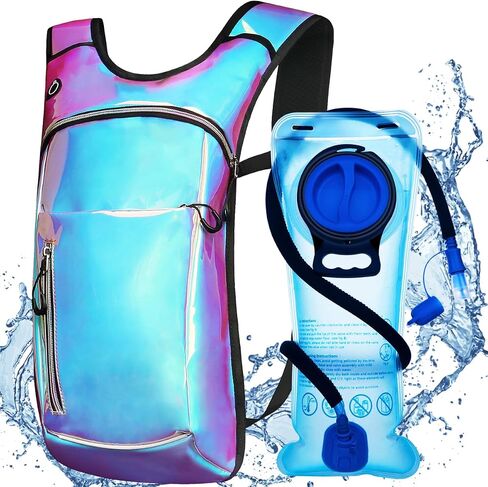 Hydration Backpack, Water Backpack with 2L Hydration Bladder, Rave Backpack Hydration Pack, Festival Essential for Raves, Hiking, Cycling, Climbing, Running, Outdoor, Camping and More in Kuwait