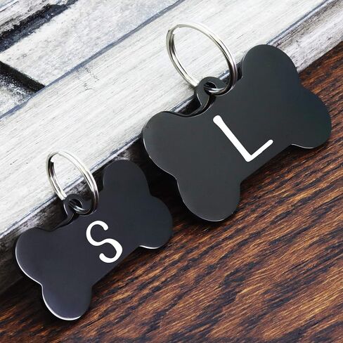 UltraJoys Custom Dog Tags - Stainless Steel, Personalized Front & Back Engraving, Optional Both Sides, Large Bone Tag with Camping Design in Kuwait