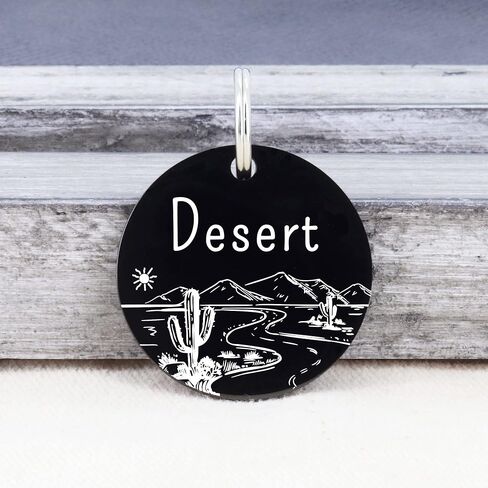 UltraJoys Custom Dog Tags - Stainless Steel, Personalized Front & Back Engraving, Optional Both Sides, Large Bone Tag with Camping Design in Kuwait