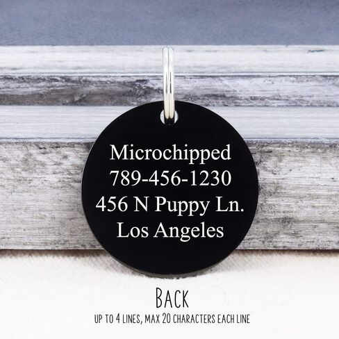 UltraJoys Custom Dog Tags - Stainless Steel, Personalized Front & Back Engraving, Optional Both Sides, Large Bone Tag with Camping Design in Kuwait